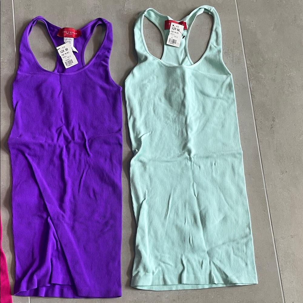 BRAND NEW AKIRA Purple and Mint Ribbed Racerback Tank Dresses! Size: XS/S